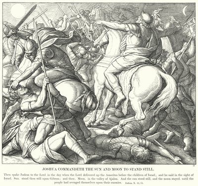ジョシュアは太陽と月に立ち止まれと命令した（エングレービング 作： Julius (after) Schnorr von Carolsfeld