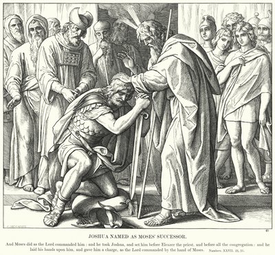 モーゼの後継者に指名されたヨシュア（彫刻作品 作： Julius (after) Schnorr von Carolsfeld