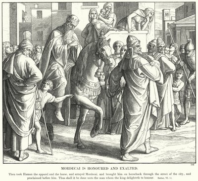 モルデカイは誉れ高く、高貴である（彫刻 作： Julius (after) Schnorr von Carolsfeld