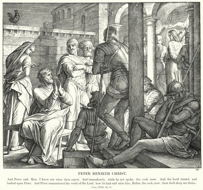 ペテロはキリストを否定する（彫刻 作： Julius (after) Schnorr von Carolsfeld
