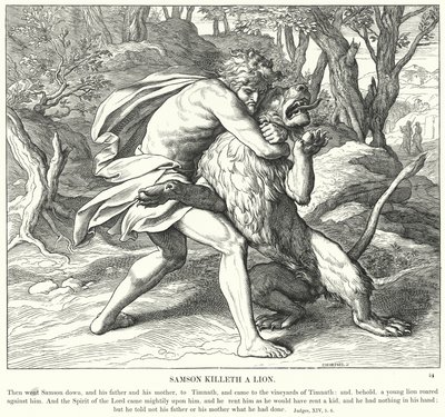 Samson Killeth a Lion (e.g. Samson Killeth a Lion) 作： Julius (after) Schnorr von Carolsfeld