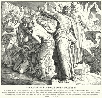 コラとその追随者の破壊(エングレービング) 作： Julius (after) Schnorr von Carolsfeld
