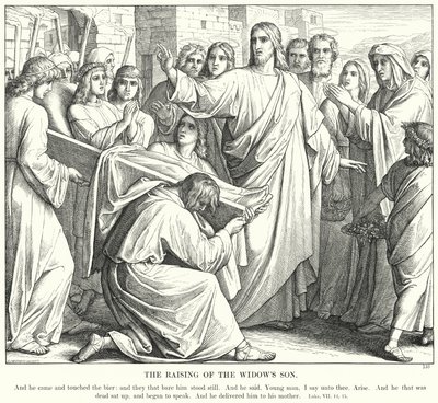 寡婦の息子の養育」（彫刻 作： Julius (after) Schnorr von Carolsfeld