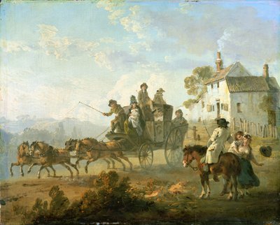 田舎道の舞台監督、1792 作： Julius Caesar Ibbetson