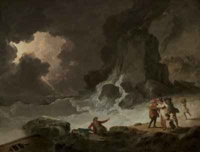 ワイト島の背後の嵐、1790年代 作： Julius Caesar Ibbetson