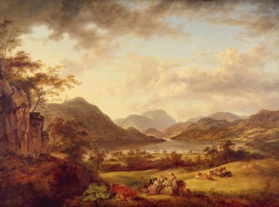Gowbarrow、1801年からのアルズウォーターの眺め 作： Julius Caesar Ibbetson