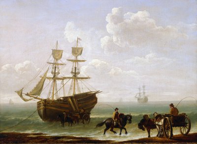 荷車に積まれたレンガ。1790年頃、ジュリアス・シーザー・イベットソン（1759-1817）作、キャンバスに油彩。 作： Julius Caesar Ibbetson