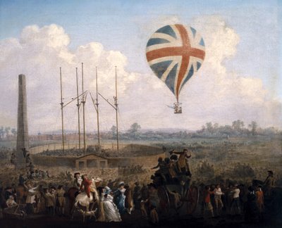 1785年6月29日ルナディスニューバルーン氏 作： Julius Caesar Ibbetson