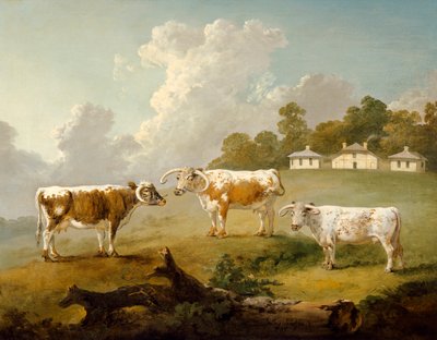 ケンウッドの三匹の長角牛」1797年 作： Julius Caesar Ibbetson