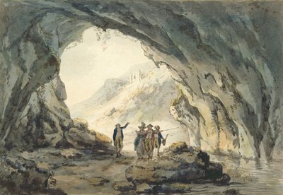 洞窟の旅人たち（紙にトイレ） 作： Julius Caesar Ibbetson