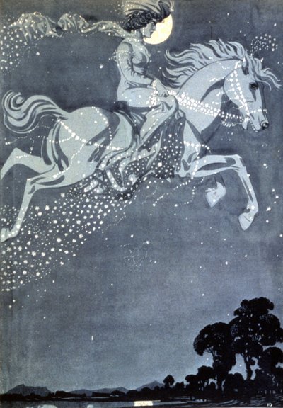 夜の散歩者、19世紀後半（イラスト） 作： Julius Diez