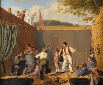 パフォーマンス直前の綱渡りのグループ 作： Julius Friedlænder