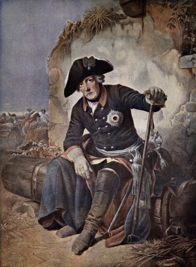 フレデリック・ザ・グレート（プロイセン王）（カラーリトグラフ 作： Julius Friedrich Anton (after) Schrader