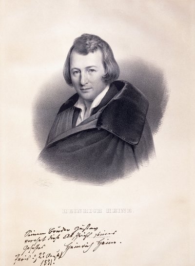ハインリッヒハイネの肖像、1839年 作： Julius Giere