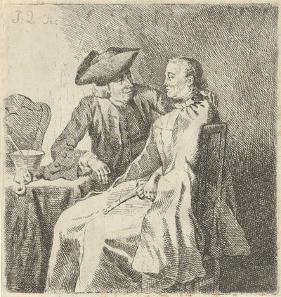男と女のテーブルで 作： Julius Henricus Quinkhard