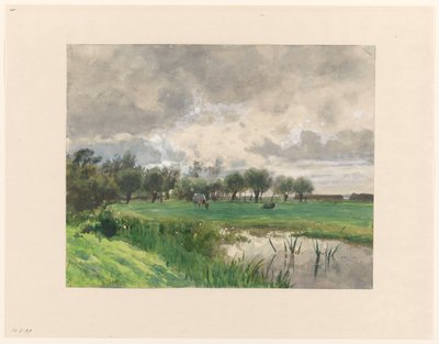 牧草地で放牧されている牛 作： Julius Jacobus van de Sande Bakhuyzen