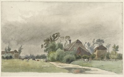 農場につながる帆 作： Julius Jacobus van de Sande Bakhuyzen