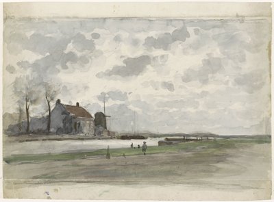 風車で帆走 作： Julius Jacobus van de Sande Bakhuyzen