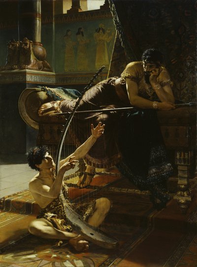 ダビデとサウル、1885年 作： Julius Kronberg