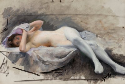 リクライニング・ヌード」1909年 作： Julius Leblanc Stewart
