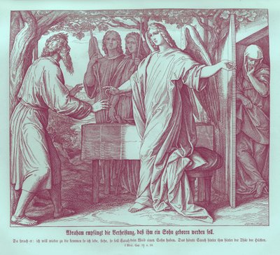 アブラハムは、サラが男の子を産むと聞いて、創世記 作： Julius Schnorr von Carolsfeld