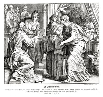 ヨハネの誕生、ルカの福音書 作： Julius Schnorr von Carolsfeld
