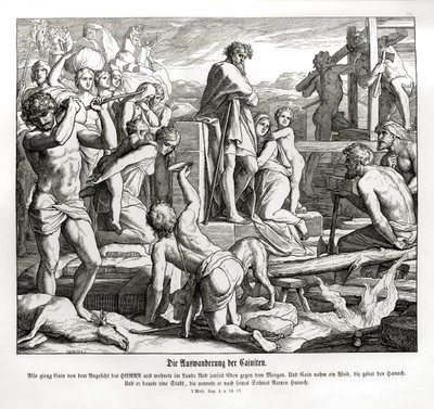 カインの追放後のノドでの生活、創世記 作： Julius Schnorr von Carolsfeld