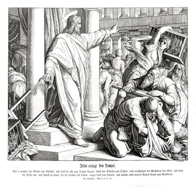 神殿の清め、ヨハネの福音書 作： Julius Schnorr von Carolsfeld