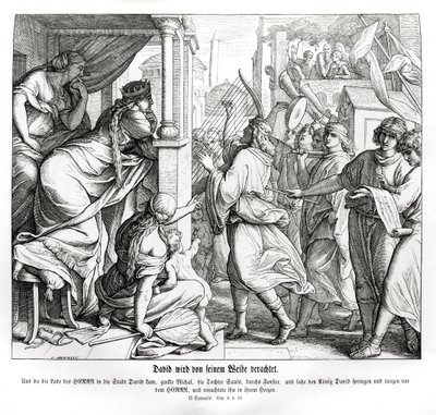 ダビデはミハエルに軽蔑される（第2サムエル記 作： Julius Schnorr von Carolsfeld