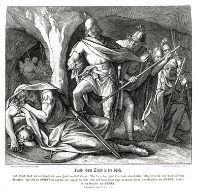 ダビデはサウルの命を助ける 作： Julius Schnorr von Carolsfeld
