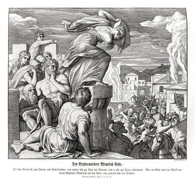 アビメレクの死 士師記 作： Julius Schnorr von Carolsfeld