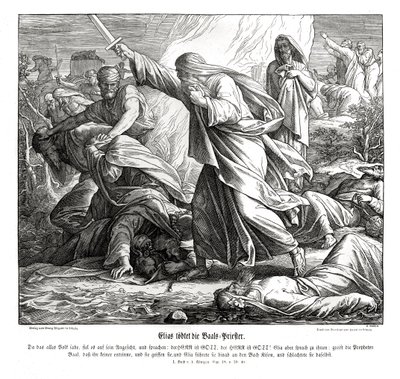 エリヤがバアルの預言者たちを殺す 作： Julius Schnorr von Carolsfeld
