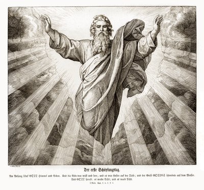 天地創造の最初の日、創世記 作： Julius Schnorr von Carolsfeld