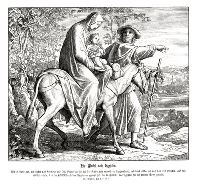 エジプトへの逃避行、マタイ福音書 作： Julius Schnorr von Carolsfeld