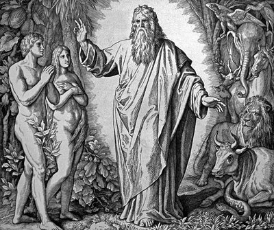 神はアダムとイブを創造された 作： Julius Schnorr von Carolsfeld