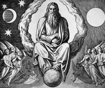 天地創造の後、神は休息される 作： Julius Schnorr von Carolsfeld