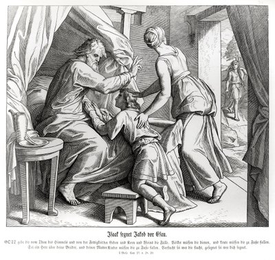 イサクはエサウの代わりにヤコブを祝福する（創世記 作： Julius Schnorr von Carolsfeld