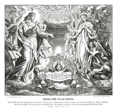 ヨハネが見た新しいエルサレムの姿、ヨハネの黙示録 作： Julius Schnorr von Carolsfeld