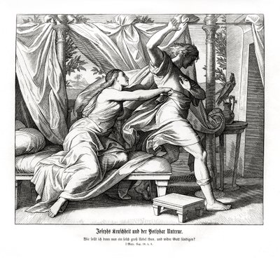 ヨセフはポティファルに嘘をつくことを拒否した（創世記 作： Julius Schnorr von Carolsfeld