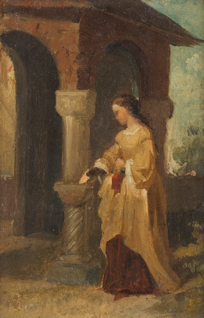 教会の前の女の子 作： Julius Schnorr von Carolsfeld