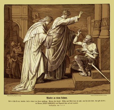 足の不自由な人の奇跡、使徒の働き 作： Julius Schnorr von Carolsfeld