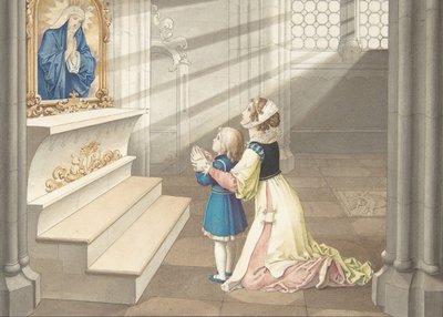 祈りの母と娘、カリフォルニア州。 1811-17。 作： Julius Schnorr von Carolsfeld