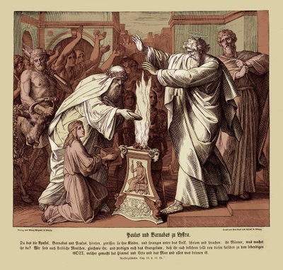 リストリアでのパウロとバルナブス（使徒言行録 作： Julius Schnorr von Carolsfeld