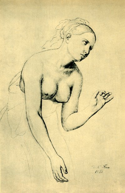 セミヌードの女性、1821年、1943年。 作： Julius Schnorr von Carolsfeld