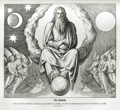 天地創造の7日目、創世記 作： Julius Schnorr von Carolsfeld
