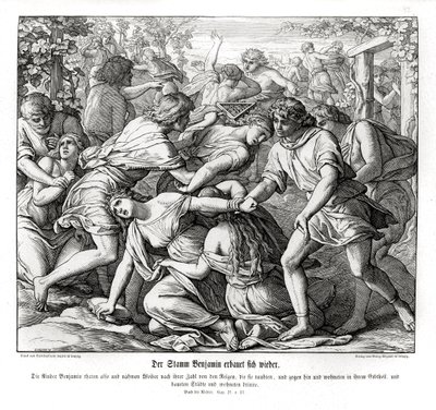 ベニヤミンの息子たちとシロの娘たち 士師記 作： Julius Schnorr von Carolsfeld