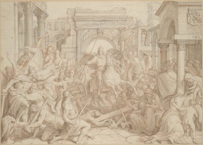シャルルマーニュのパヴィアへの入り口、1840年。 作： Julius Schnorr von Carolsfeld