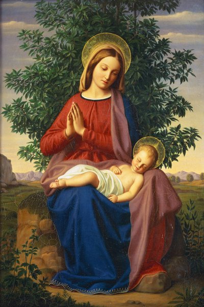 マドンナと子供、1855 作： Julius Schnorr von Carolsfeld