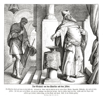 パリサイ人と公民人 ルカ福音書 作： Julius Schnorr von Carolsfeld