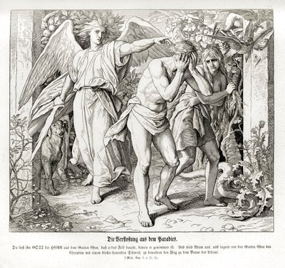 楽園からの追放、創世記 作： Julius Schnorr von Carolsfeld